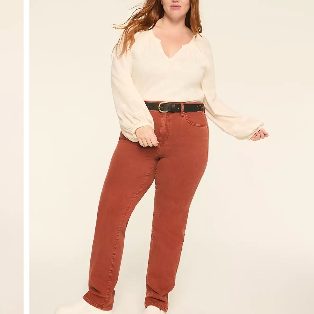 Lane Bryant jeans women high rise signature straight 26L burnt orange Y2K retro